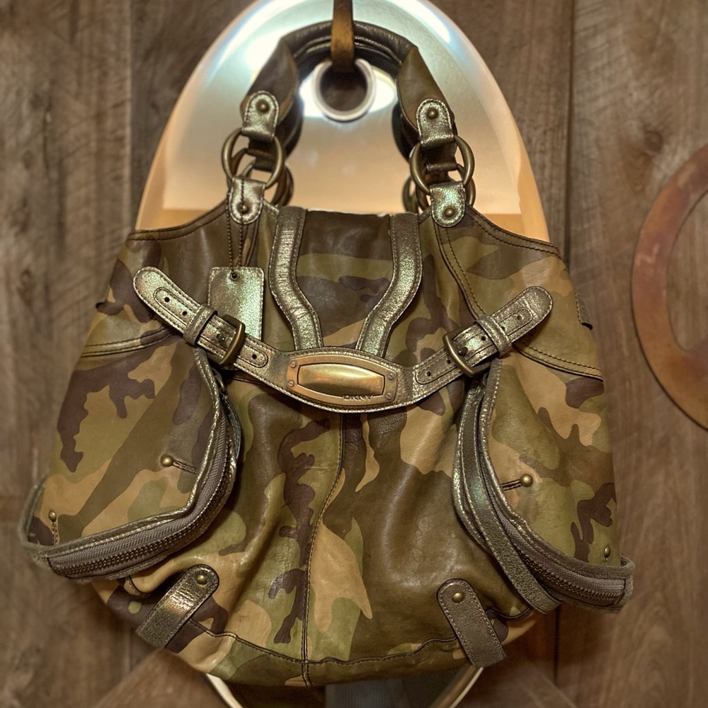 ❌ SOLD ❌ Donna Karan DKNY Camo Leather Hobo bag